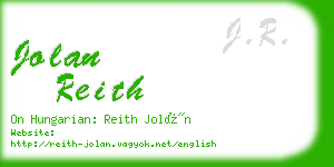 jolan reith business card